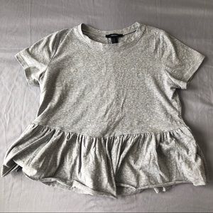 Grey peplum T-shirt top